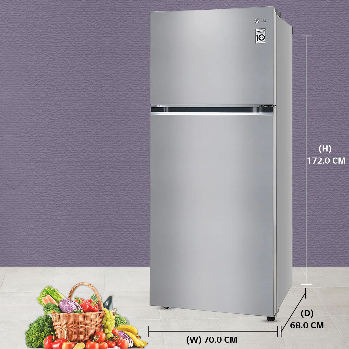 LG 380 Litres 2 Star Frost Free Double Door Convertible Refrigerator (GL-S412SPZY, Shiny Steel)