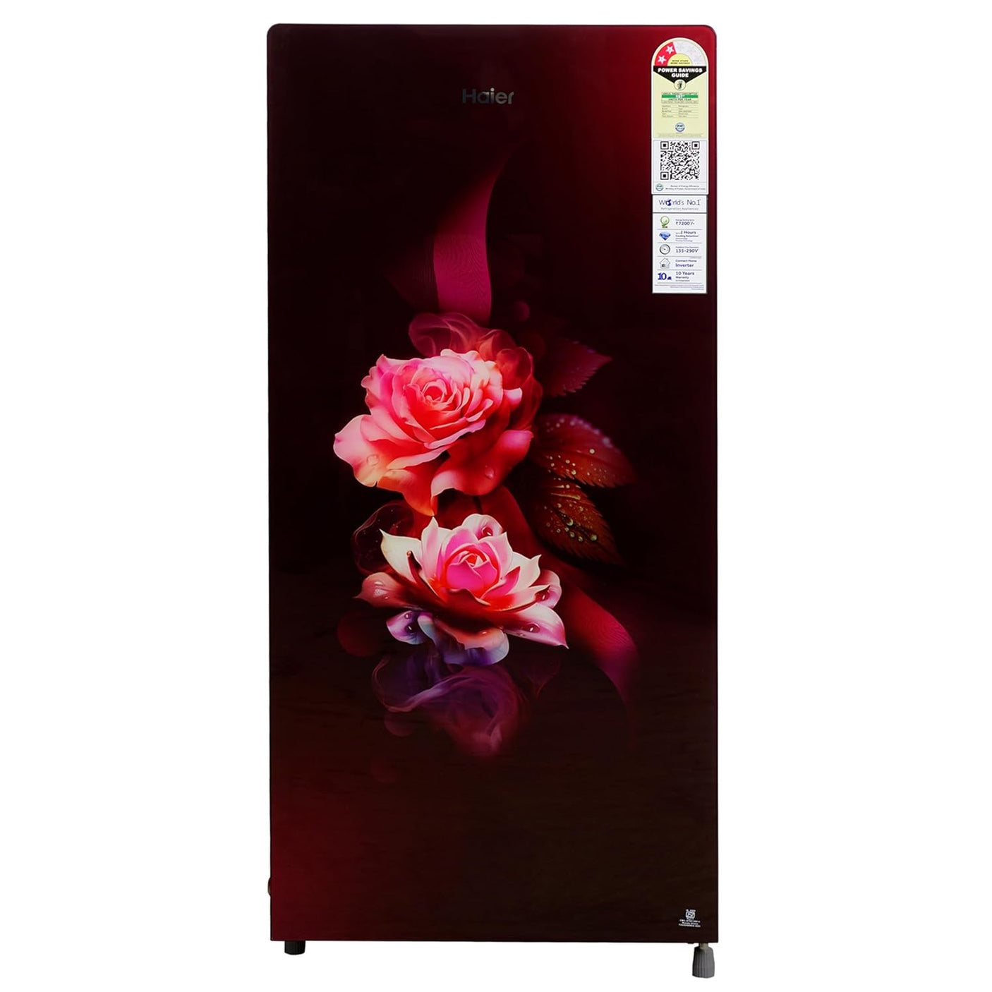 Haier 185 L 2 Star Direct Cool Single Door Refrigerator (HRD-2062CRDG-N,Red Dime Glass Finish)