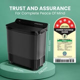 Haier 14 kg 5 Star Semi Automatic Washing Machine with Magic Filter (HTW140-178BK, Black)