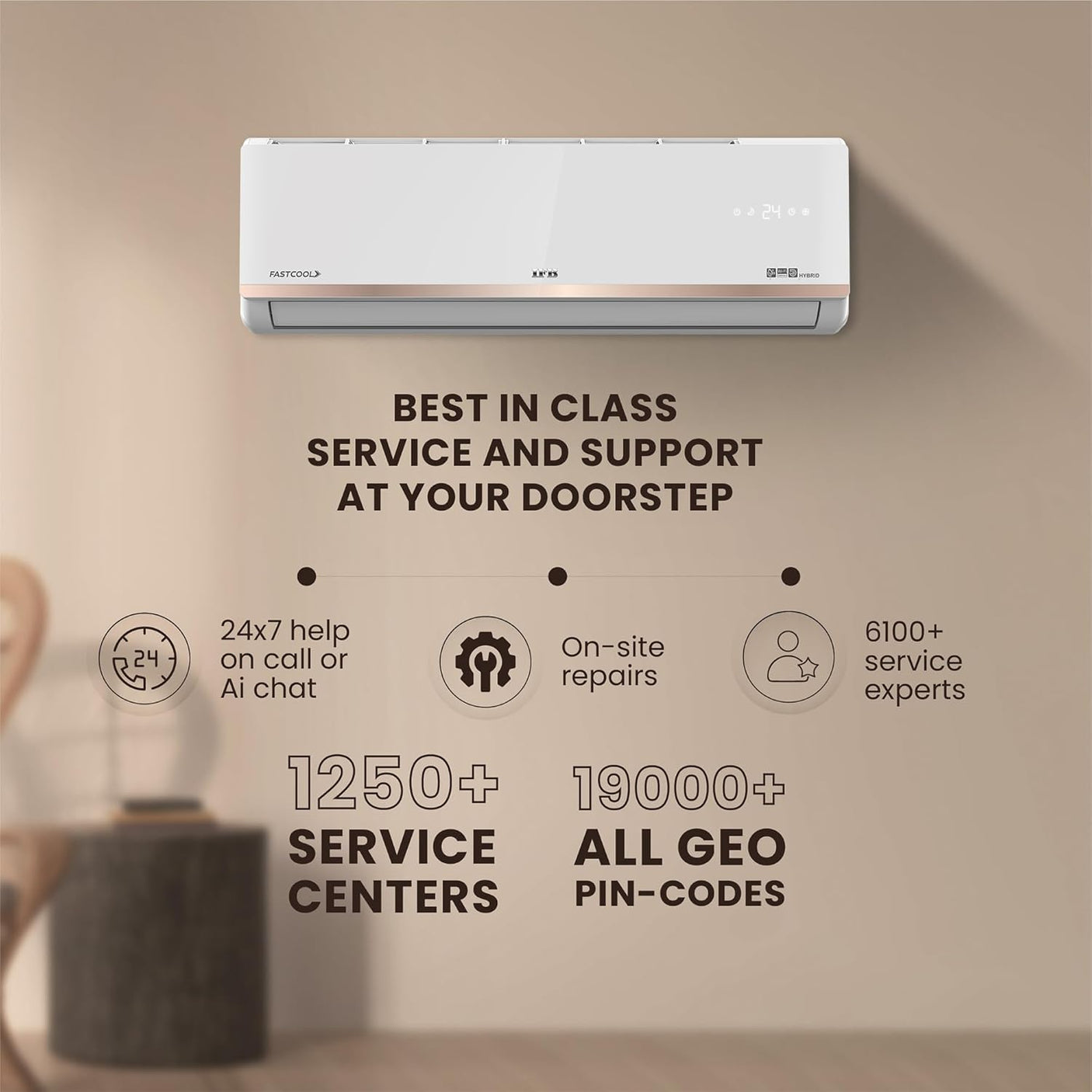 IFB Gold Pro Series 1.5 Ton 5 Star Split AC with Hybrid Technology, Works upto 55°C, 4-Way Swing, Higher Cooling Capacity, Self-Clean & AI - White (CI205GN32RGN1, Copper Condenser,2025 Model)
