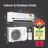 Hitachi 1.5 Ton Class 5 Star, Heavy Duty, Wifi-enabled, Inverter Split AC (RASY518PCAISL2)