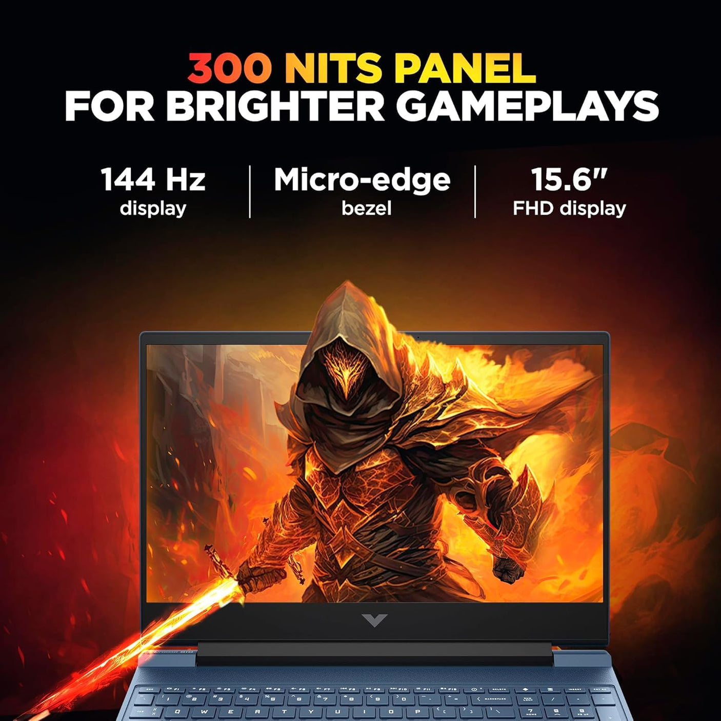 HP Victus 15-FA2191TX Gaming Laptop – 13th Gen Intel Core i5, 15.6" FHD 144Hz, RTX 3050 4GB, 16GB RAM, 512GB SSD, Win 11, Backlit KB – Blue