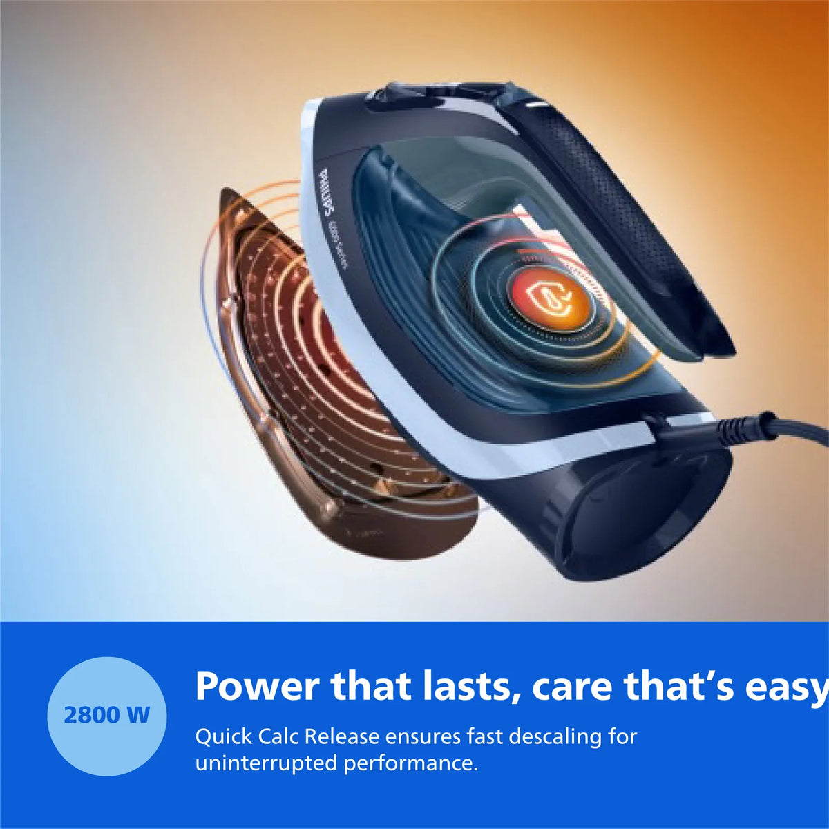 Philips DST6120/20 2600W Premium Steam Iron: SteamGlide Advanced, 55g/min Steam Boost, OptimalTEMP