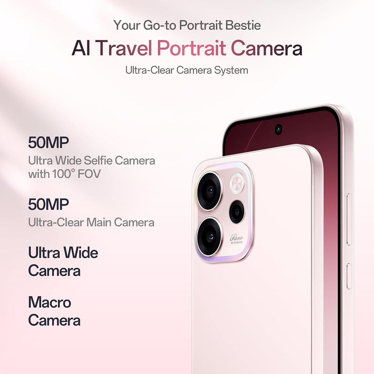 Oppo Reno15C 5G (Afterglow Pink, 8GB RAM, 256GB Storage) – AI Camera, 120Hz Display & Fast 5G Performance