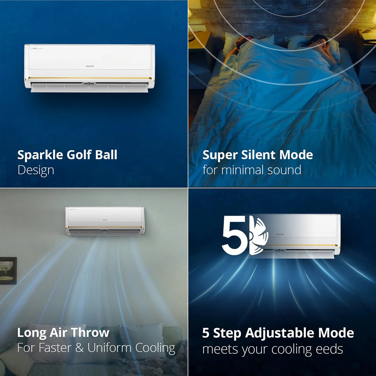 Voltas Smart Air Inverter AC, 1.5 Ton, 3 star - 183V Zephyr Gold