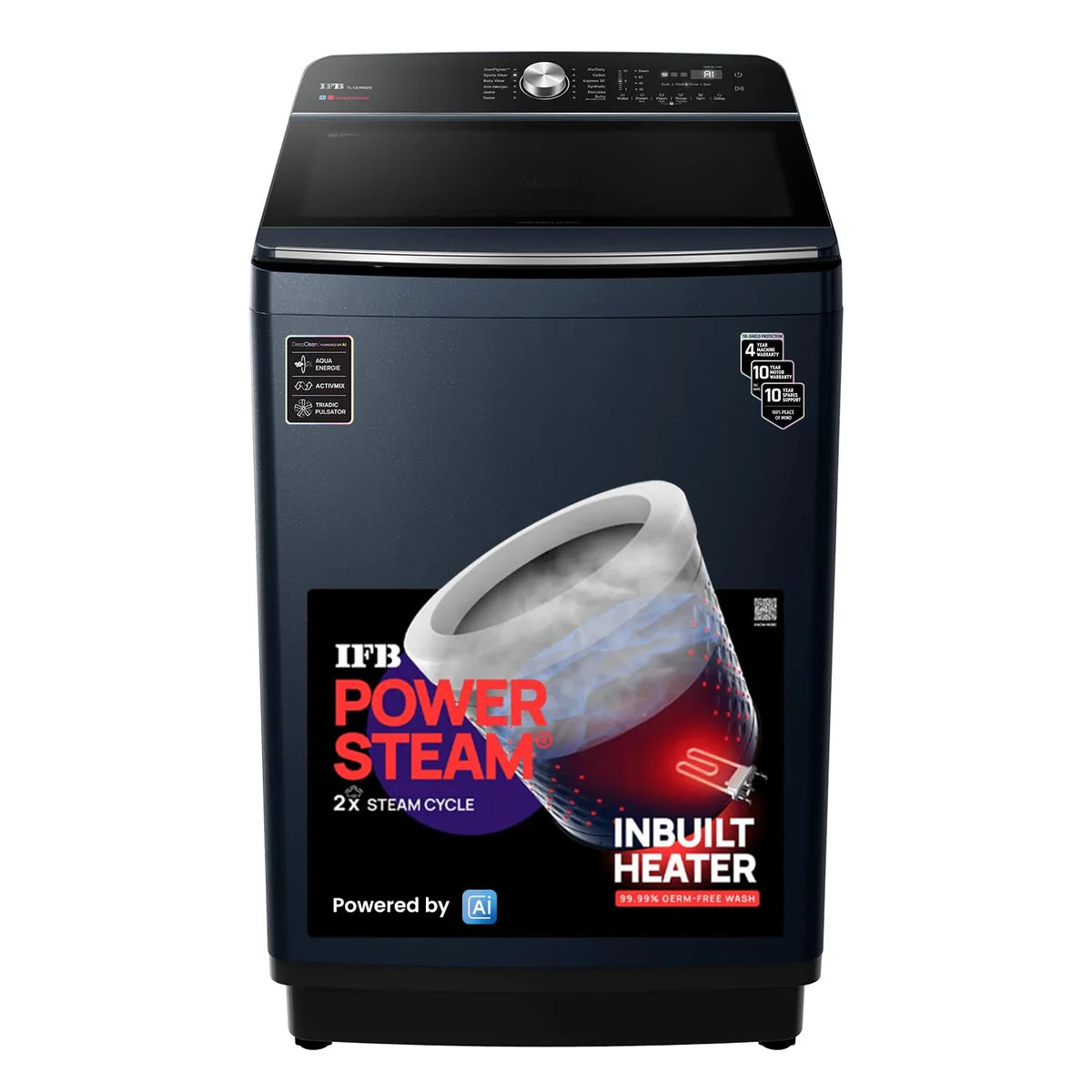IFB DeepClean® 12 Kg Top Load Washing Machine | Power Steam®, In-Built Heater, Smart Wash Programs (TL121RB2SID Royal Blue))