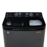 Midea MWMSA100GDX(KG) 10 Kg Semi Automatic Twin Tub Washer with Glass Lid (Black/Grey)