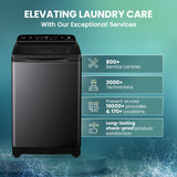 Haier SmartChoice 10.5 Kg 5-Star Fully Automatic Top Load Washing Machine | Oceanus Wave Drum, Inbuilt Butterfly Heater, Smart Features (HWM105-H688BK, Black)