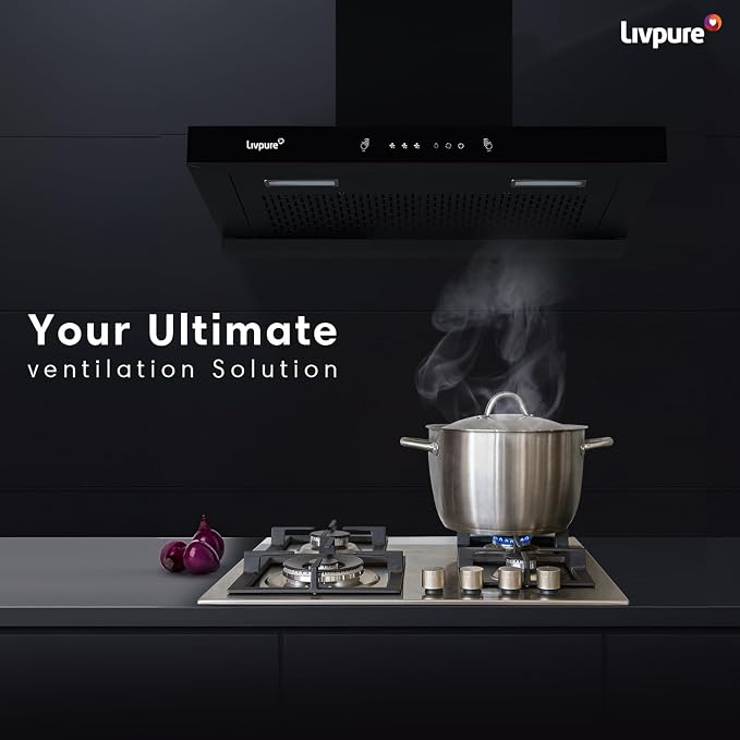 Livpure Ether 60cm T-Shape Kitchen Chimney: Filterless, Thermal Auto-Clean, Strong Suction