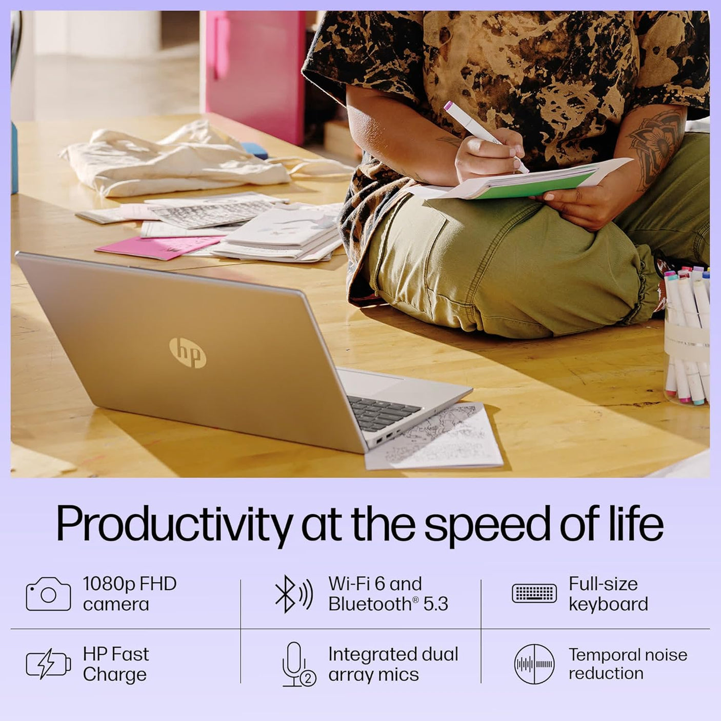 HP 15, 13th Gen Intel Core i3-1315U (8GB DDR4, 512GB SSD) FHD Anti-Glare Micro-Edge, 15.6"/39.6cm, Windows 11, MS Office, Grey, 1.59kg, FD0465TU, Intel UHD Graphics, 1080p FHD Camera Laptop