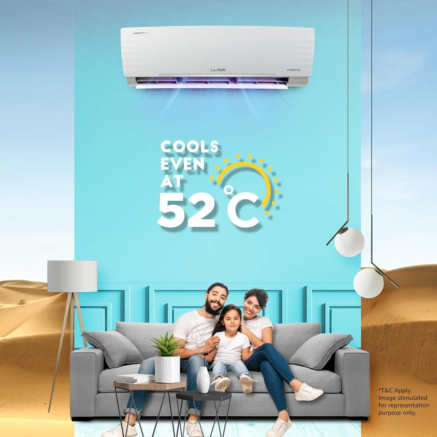 Lloyd 1.5 Ton 5 Star Inverter Split AC (5 in 1 Convertible, Copper, PM 2.5 Filter, GLS18I5KWGGW)