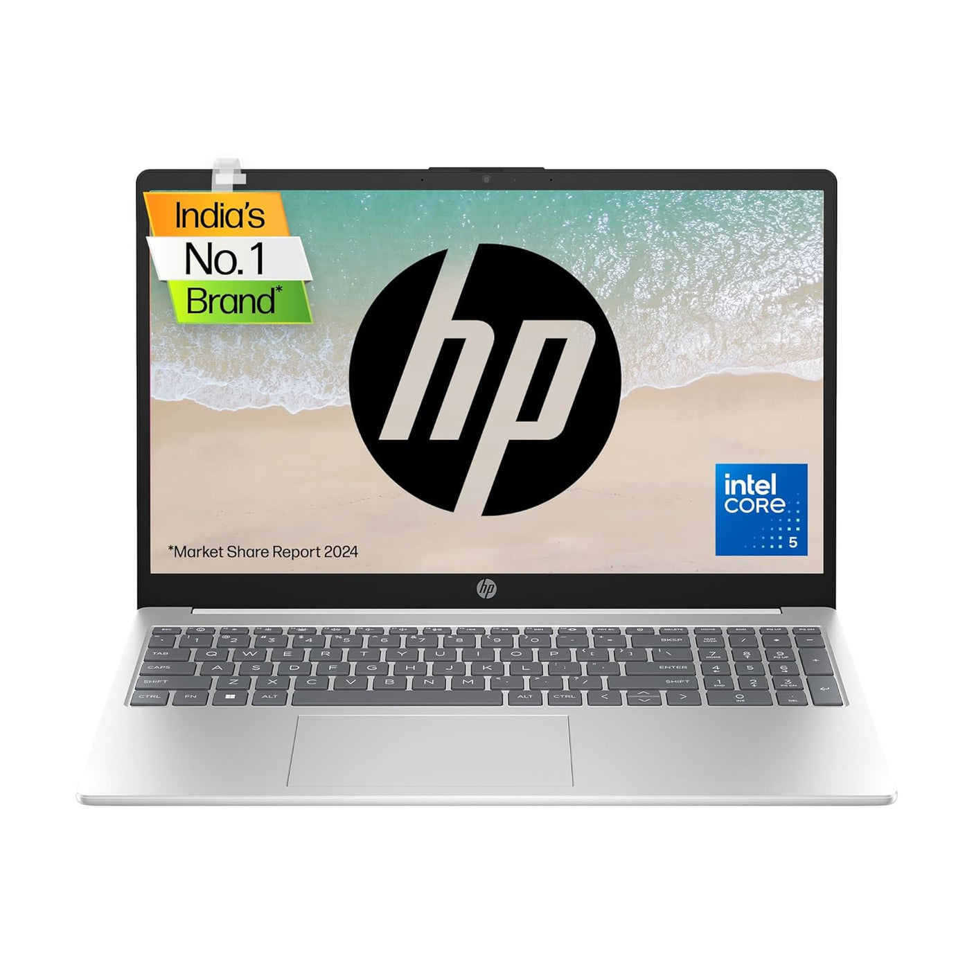 HP Laptop 15, Intel® Core™ 5 120U, 15.6-inch(39.6 cm),FHD,Anti-Glare,16GB DDR4,512GB SSD,Dual Speakers,Windows 11,Natural Silver,1.65 kg,15-FD1097TU