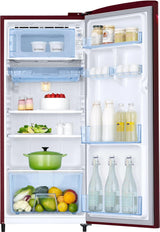 Samsung 183 L, 5 Star, Digital Inverter, Direct-Cool Single Door Refrigerator (RR20D2725RZ/NL, Midnight Blossom Red)