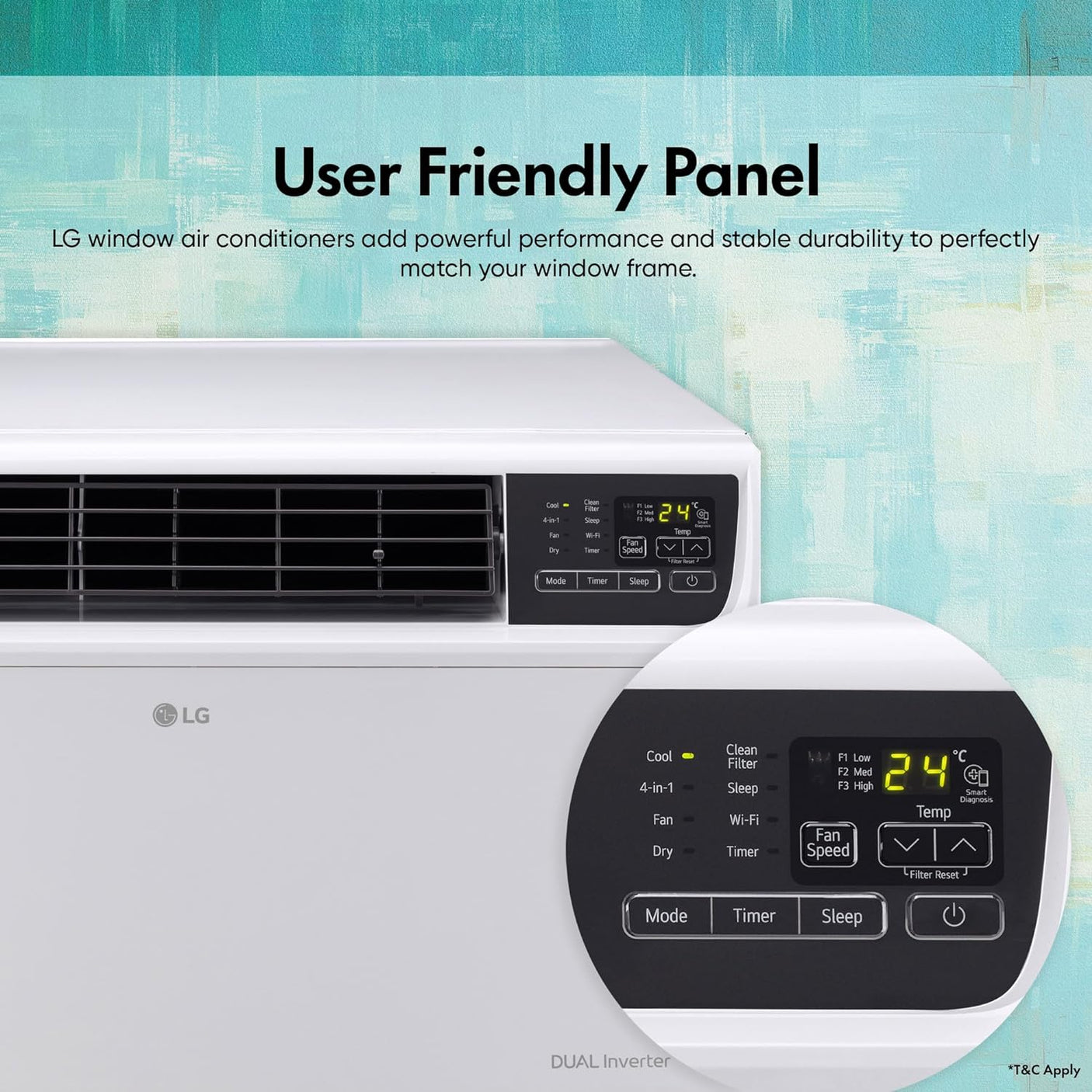 LG Convertible 4 in 1 Window 1.5 Ton 3 Star DUAL Inverter Smart AC  | Voice Control | 2024 Model | White (TW-Q18WWXA)