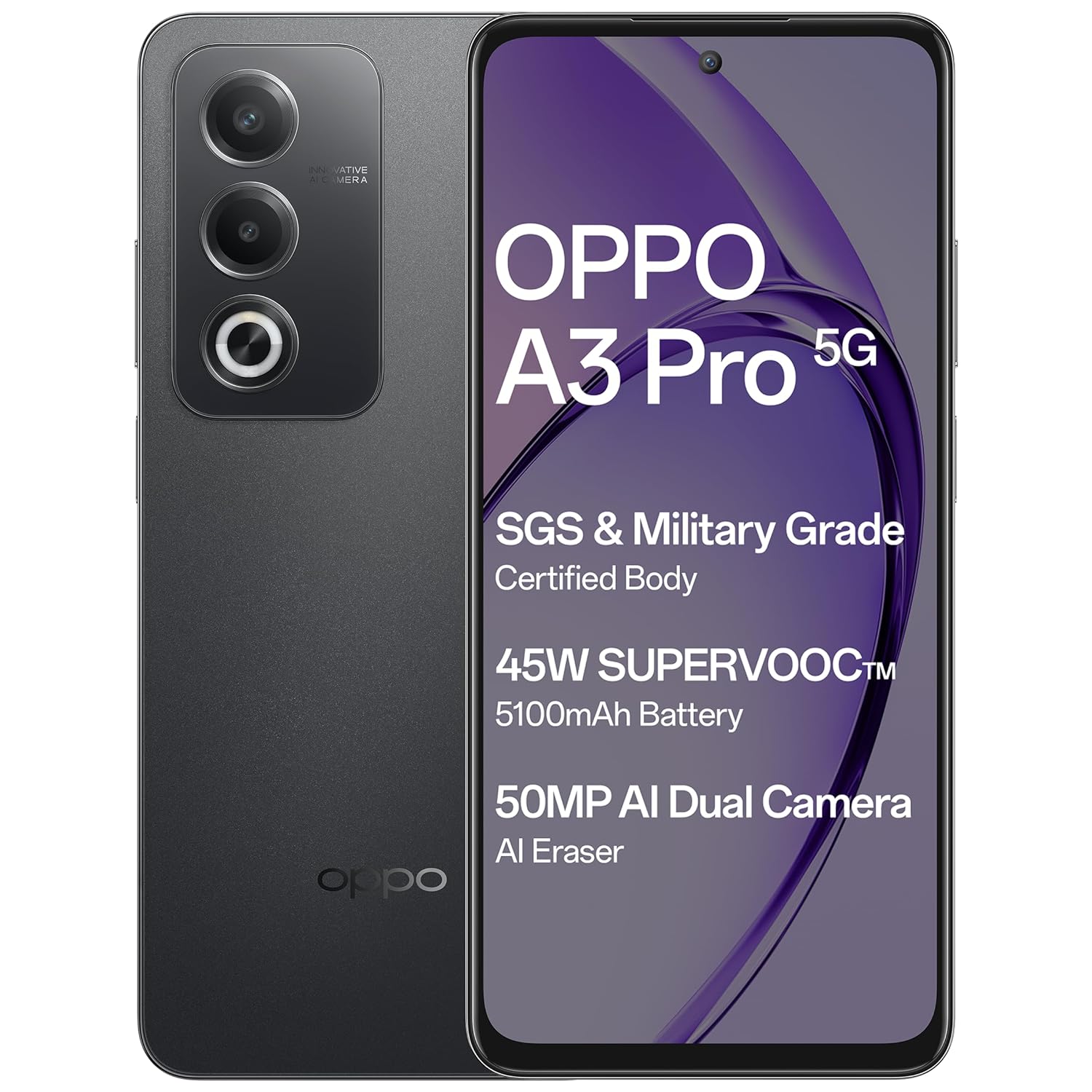 OPPO A3 Pro 5G (Starry Black, 8GB RAM, 128GB Storage)|6.67” HD+