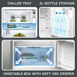Midea 190 L 2 Star Direct Cool Refrigerator (MRD190D2HPBS, Silver, Hairline, 2025 Model)