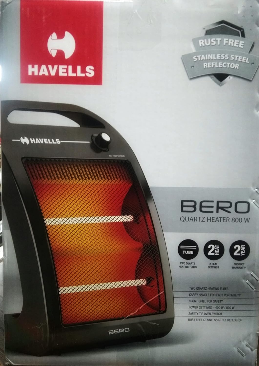 HAVELLS BERO QUARTZ HEATER BLACK 800 W Quartz Room Heater