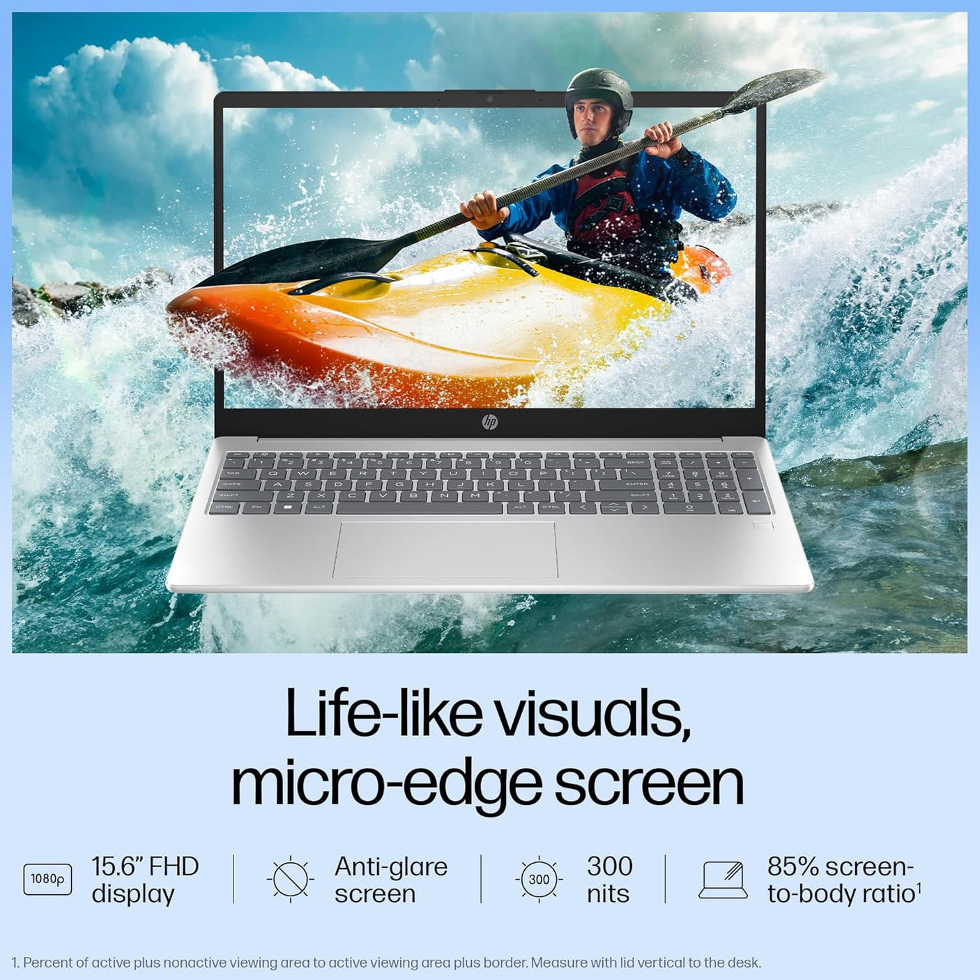 HP 15, Intel Ultra 5 125H, 12 Tops (16GB DDR5, 512GB SSD) FHD, IPS, 15.6''/39.6cm, Win11, M365 Basic(1yr)* Office24, Silver, 1.65kg, fd1254TU, Intel Graphics, FHD Camera w/Shutter, AI Powered Laptop