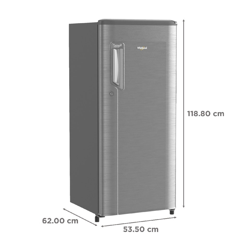 Whirlpool IMPC 184 Litres 2 Star Direct Cool Single Door Refrigerator  (205 IMPC PRM, Steel)