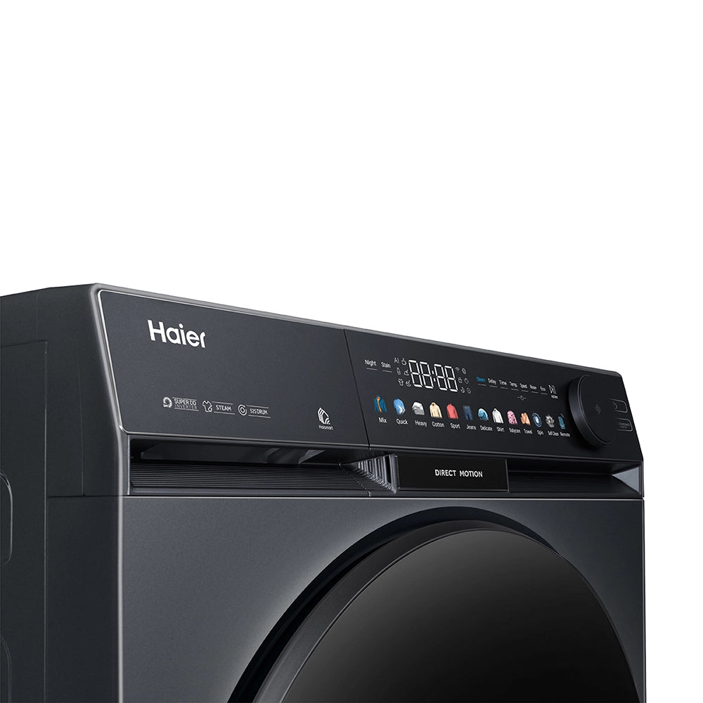 Haier 10 Kg Fully Automatic Front Load Washing Machine | High-Efficiency Washer for Large Families (HW100-DM14F9BKU1)