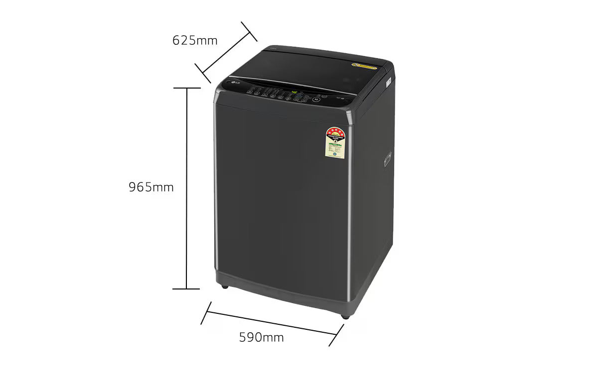 LG 12Kg Top Load Washing Machine, Smart Inverter Motor, Middle Black (T12SJMB1Z)