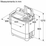 Bosch Series 2 WJZ105D0IN 10 Kg Top Load Semi-Automatic Washing Machine