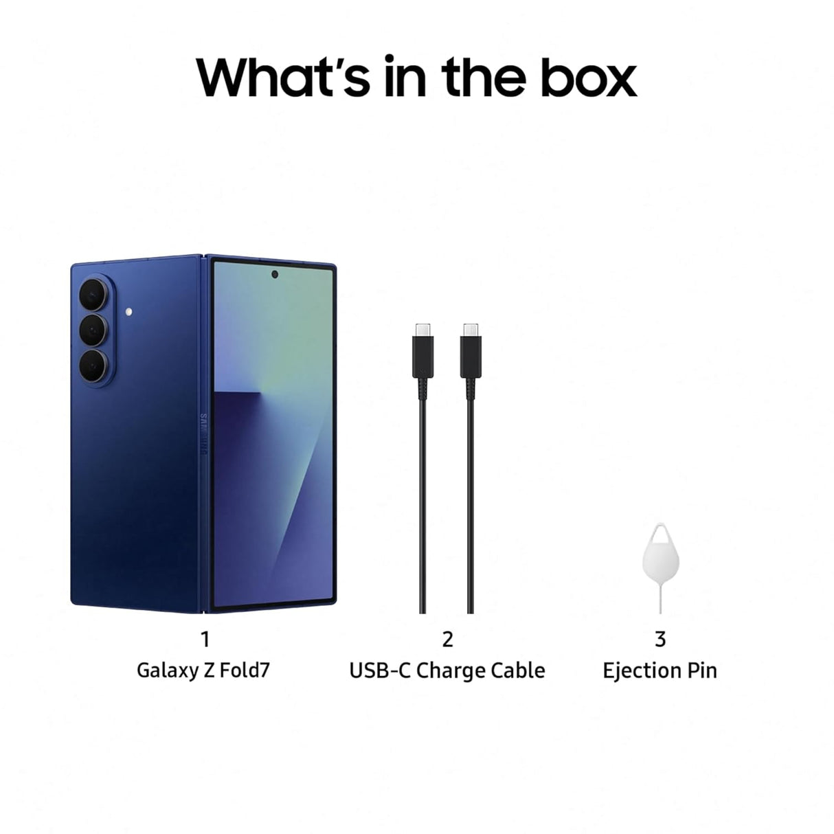 Samsung Galaxy Z Fold7 5G Mobile with Galaxy AI (Blue Shadow, 12GB RAM, 256GB Storage), 200MP Camera, Snapdragon 8 Elite Processor
