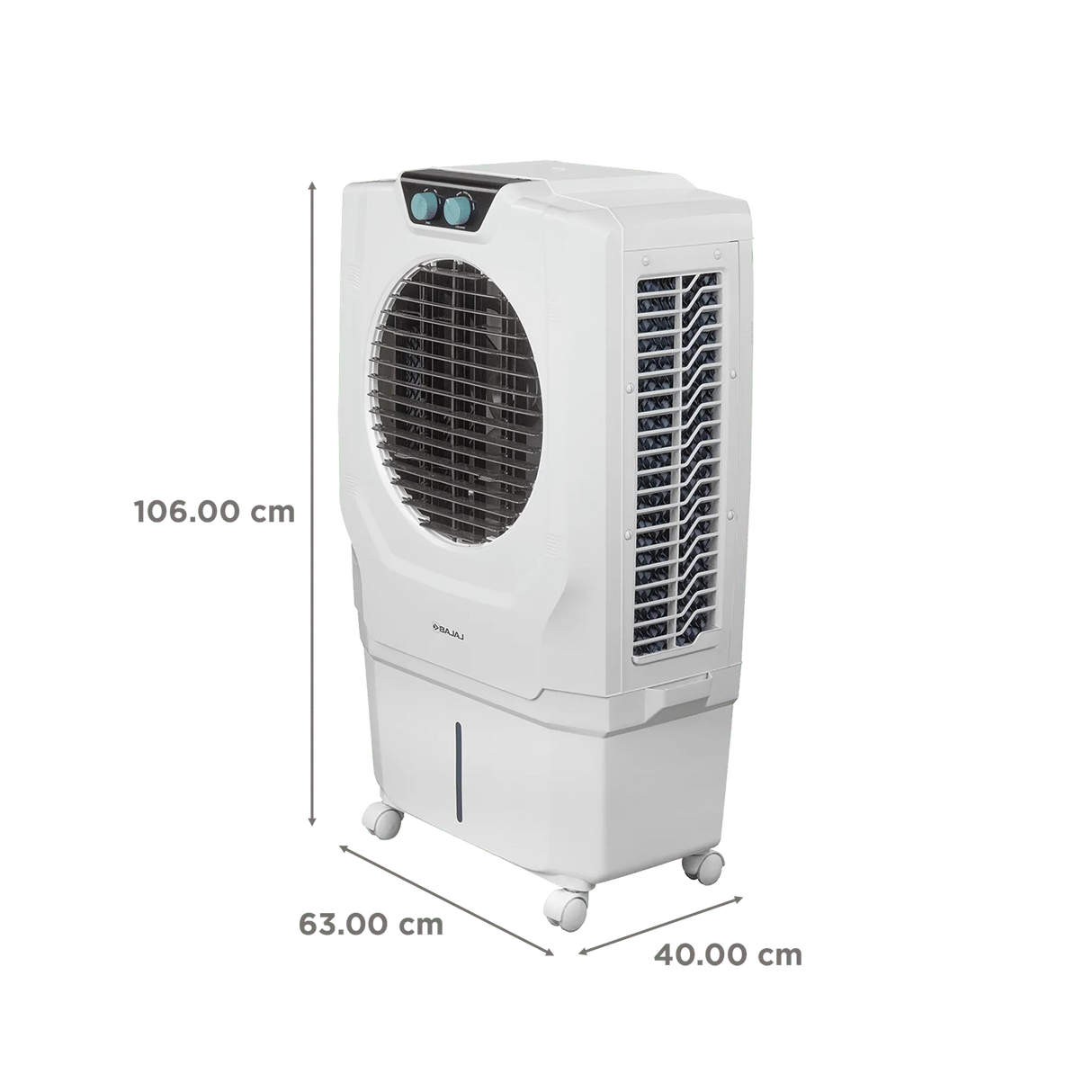Bajaj Shield Specter 56L Desert Air Cooler – Turbo Fan Technology, 4-Way Swing, White