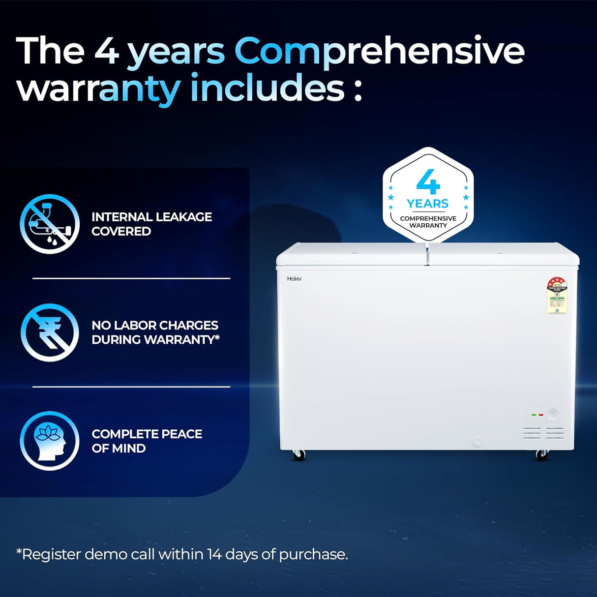 Haier HFC-320DPW4 Convertible Deep Freezer 310L with Metal Liner & Fast Cooling Technology