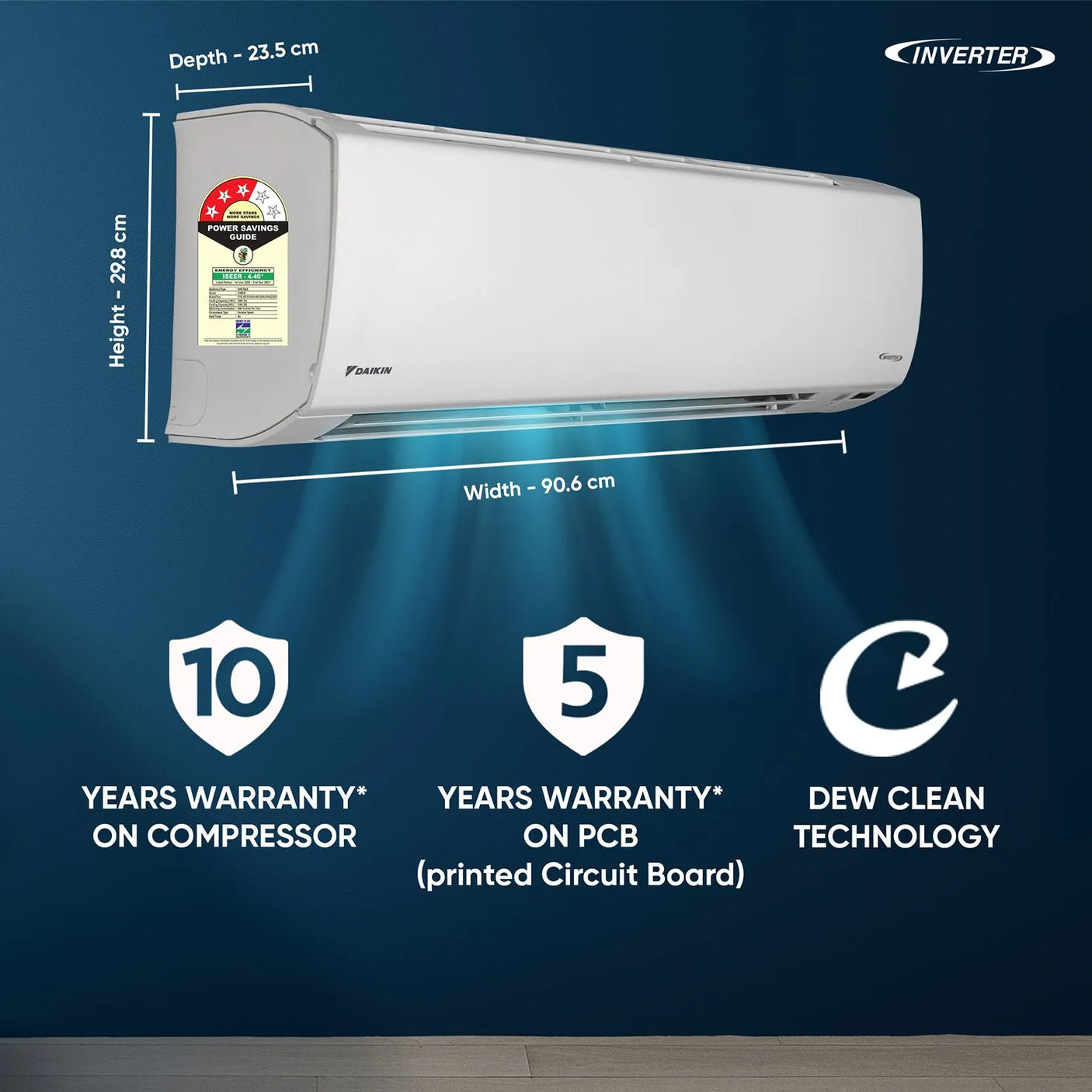 Daikin 1.5 Ton 3 Star Inverter Split AC 2026 Model | Copper Condenser | PM2.5 Air Filter | Energy Efficient Cooling | ATKL50XV16VKA