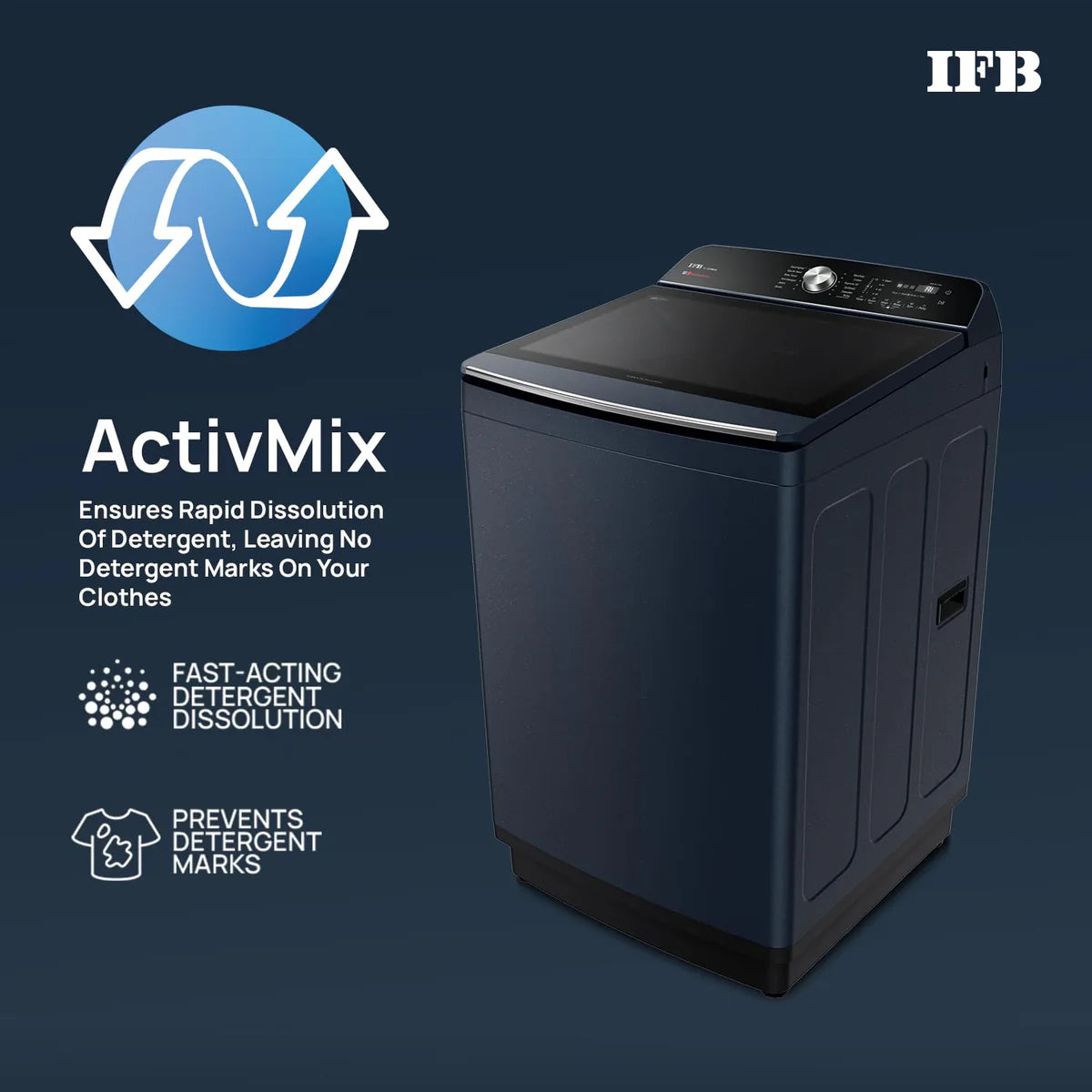 IFB DeepClean® 12 Kg Top Load Washing Machine | Power Steam®, In-Built Heater, Smart Wash Programs (TL121RB2SID Royal Blue))