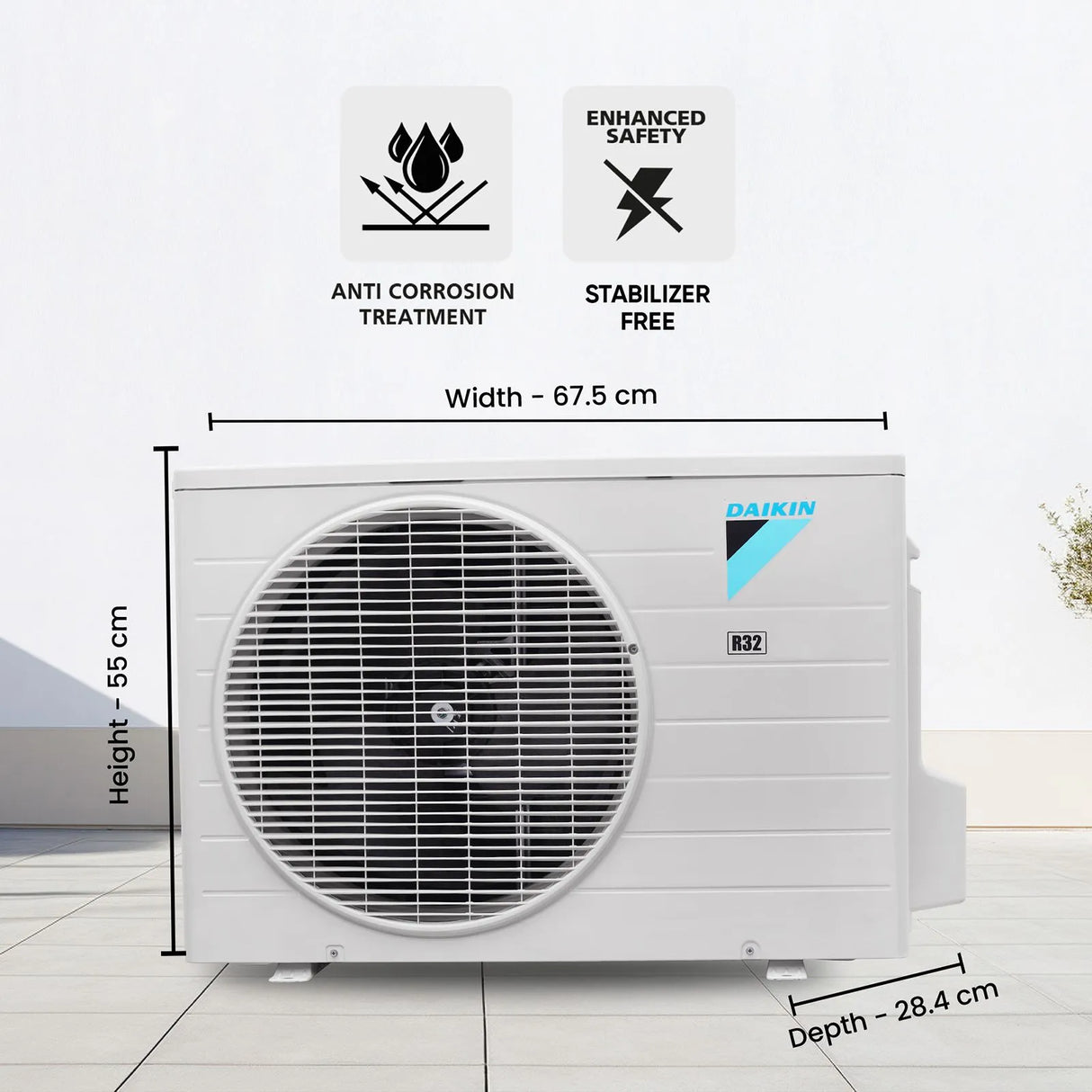 Daikin 1 Ton 2 Star Inverter Split AC (FTQ35XV16WBA) – Copper Condenser, PM 2.5 Filter, Stabilizer-Free Operation