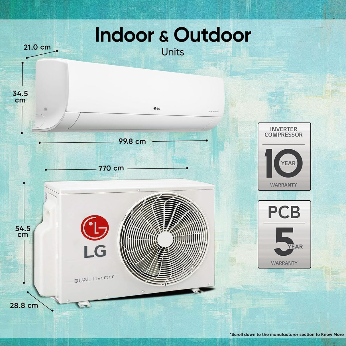 LG 1.5 Ton 3 Star  Split AC with Hot and Cold, 5-in-1 Cooling, Gold Fin+, Dual inverter Compressor, 2025 Model (USNH19VNXE)