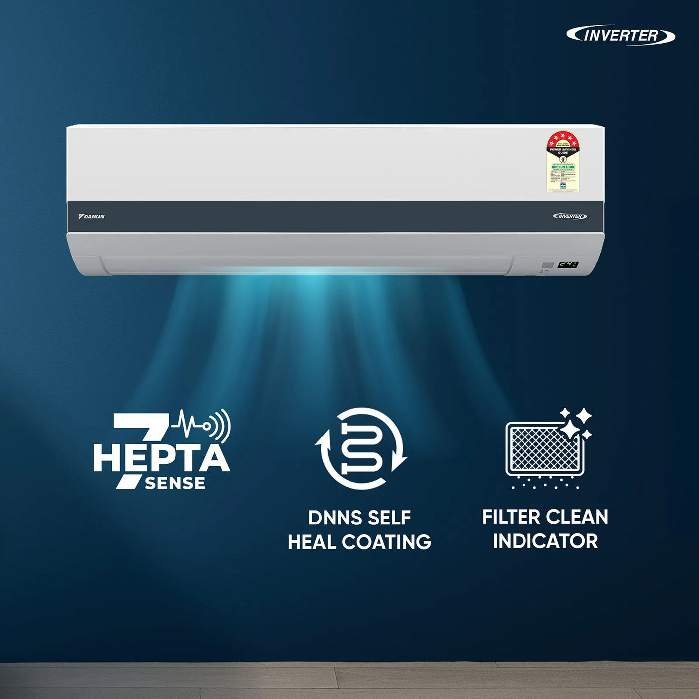 Daikin 1.5 Ton 5 Star Inverter Split AC 2026 Model | Copper Condenser | PM2.5 Air Filter | High Energy Efficiency | ATKM50XV16MKA