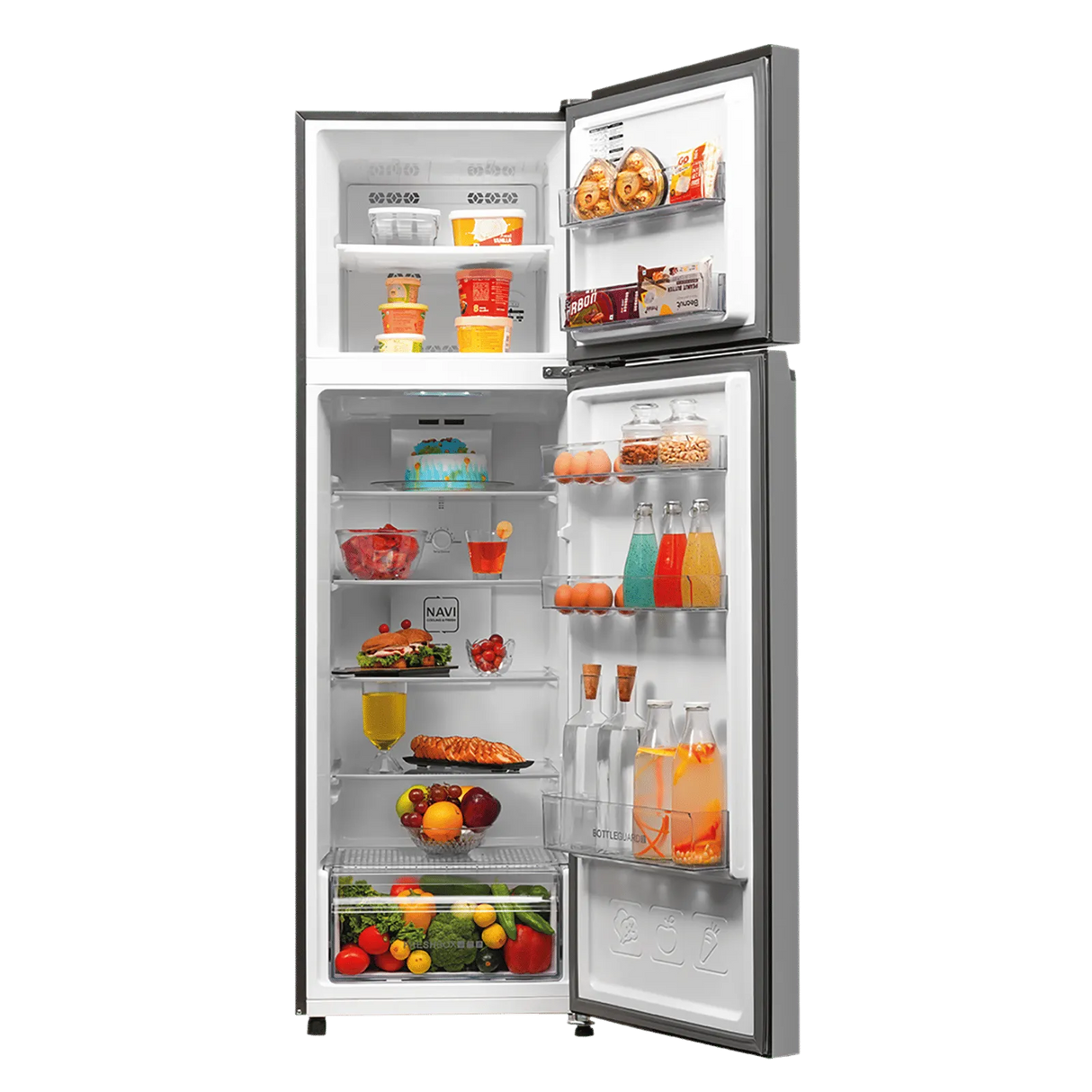 Haier 268L Frost Free Double Door Refrigerator Nickel Steel – HRF-3182IBNSA-P