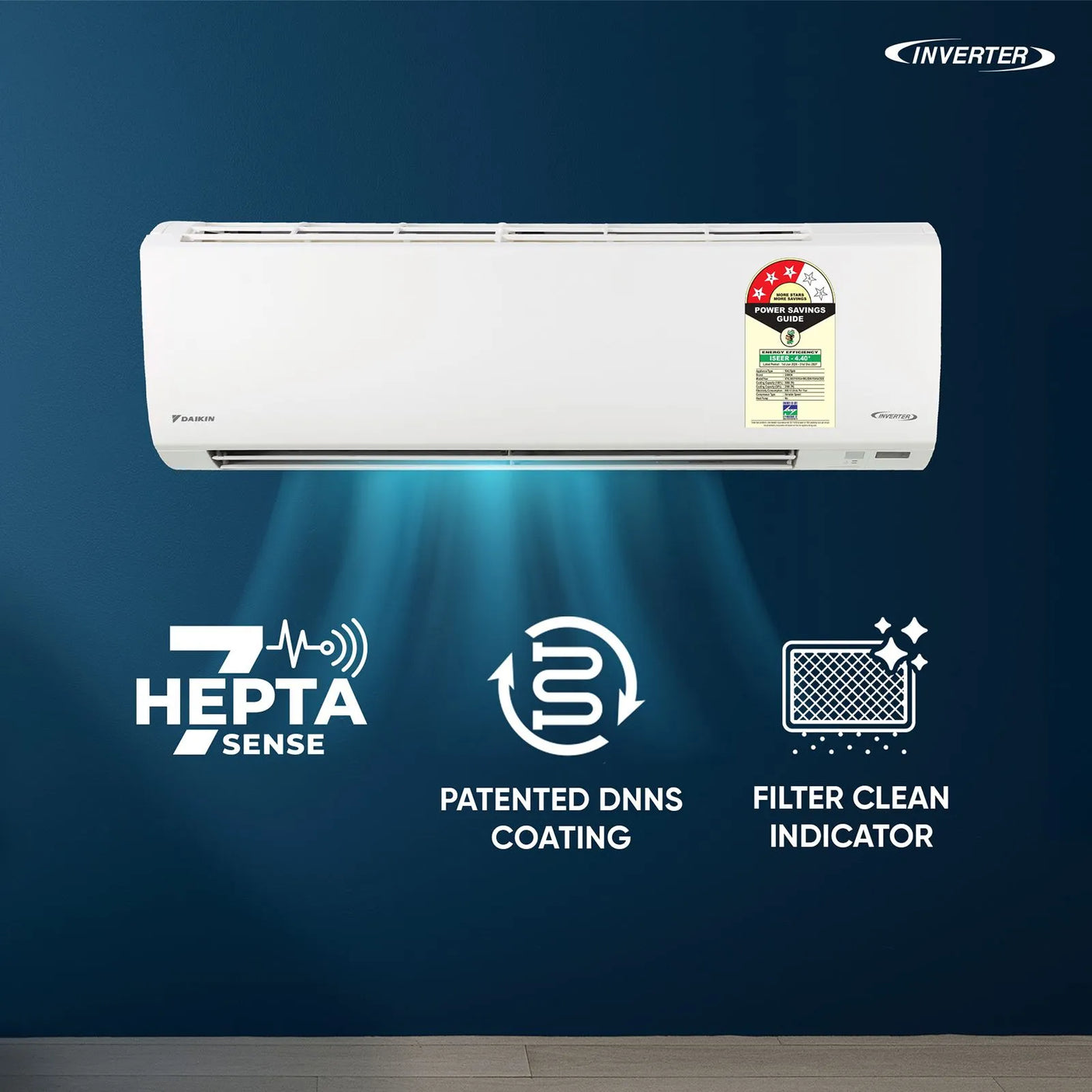 Daikin 1.5 Ton 3 Star Inverter Split AC 2026 Model | Copper Condenser | PM2.5 Air Filter | Energy Efficient Cooling | ATKL50XV16VKA