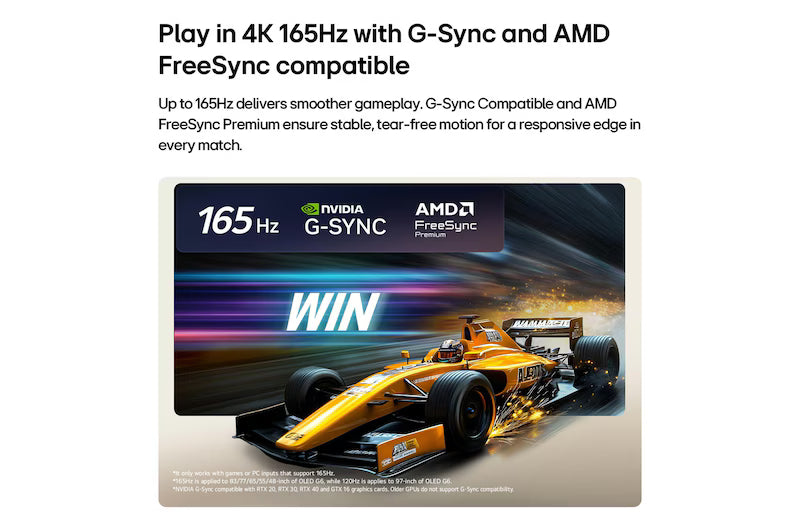 LG 65" OLED evo AI G6 4K Smart TV | OLED65G6PLA | α11 AI Processor Gen3, Dolby Vision & Atmos, Gallery Design