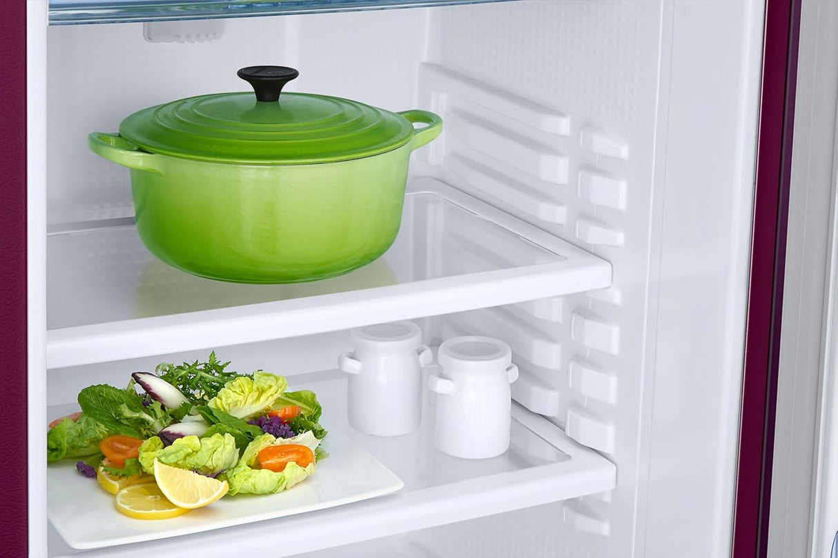 Samsung 183L 5-Star Direct-Cool Single Door Refrigerator with Digital Inverter, Base Stand Drawer (RR20D2825CR/NL, Camellia Purple Red)