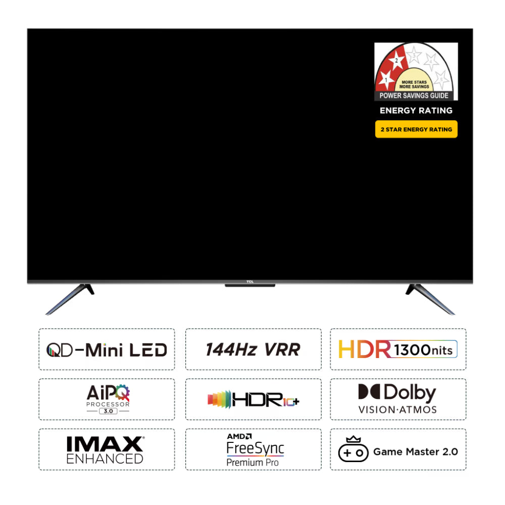 TCL 189 cm (75 inches) 4K Ultra HD Smart QD-Mini LED Google TV 75C755 (Black)