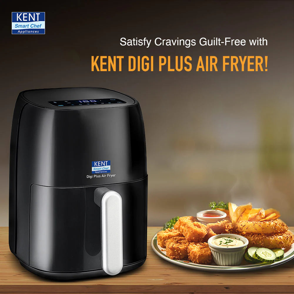 KENT Digi Plus Air Fryer 4L |1300W |Digital Display & Touch Control Panel | Black Air Fryer  (4 L)