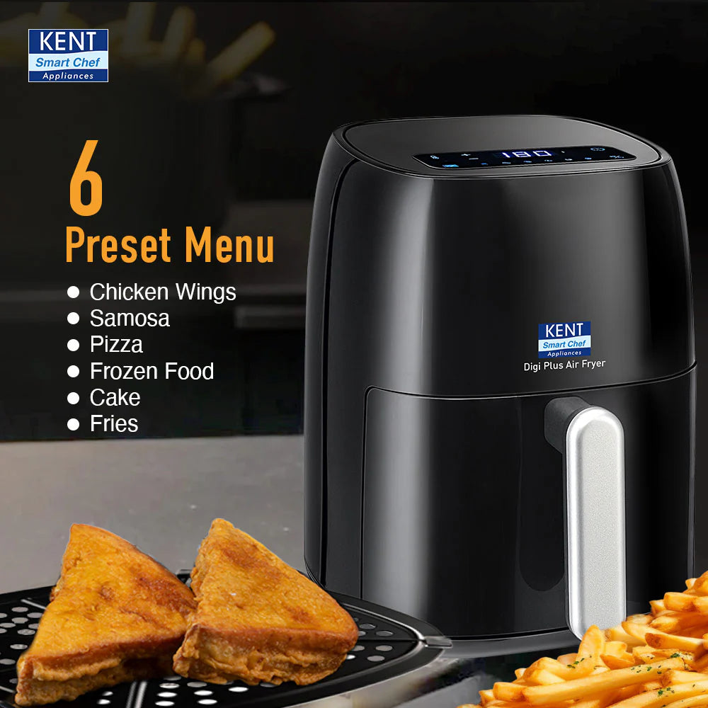 KENT Digi Plus Air Fryer 4L |1300W |Digital Display & Touch Control Panel | Black Air Fryer  (4 L)
