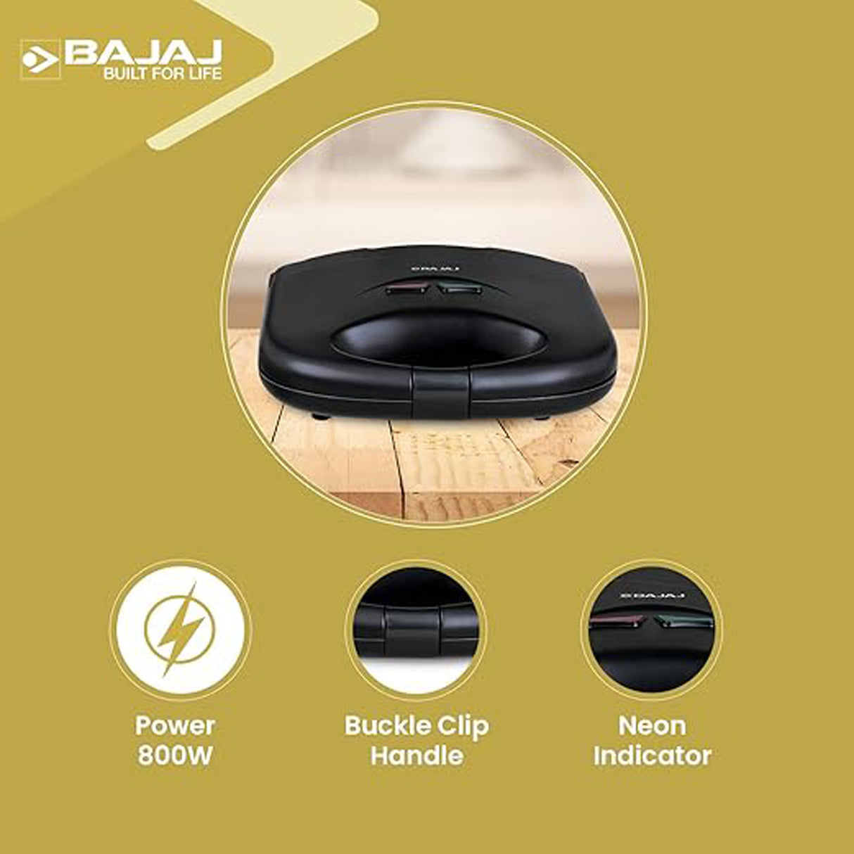 Gourmet paninis made effortlessly with Bajaj SWX 4 Deluxe Toast Maker.