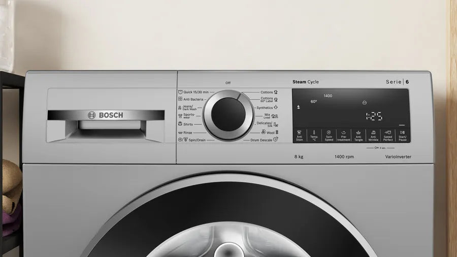 Bosch 8 kg Front Load Washer with In-built Heater (Silver) WGA1340SIN