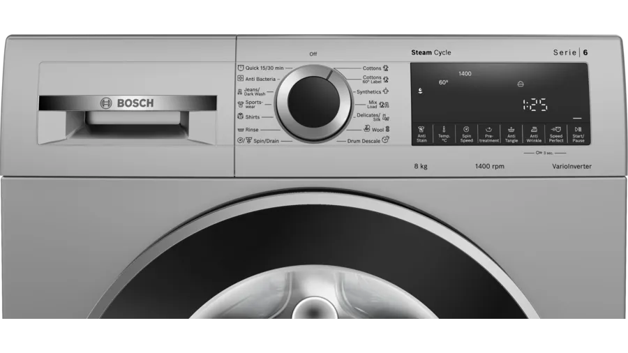 Bosch 8 kg Front Load Washer with In-built Heater (Silver) WGA1340SIN