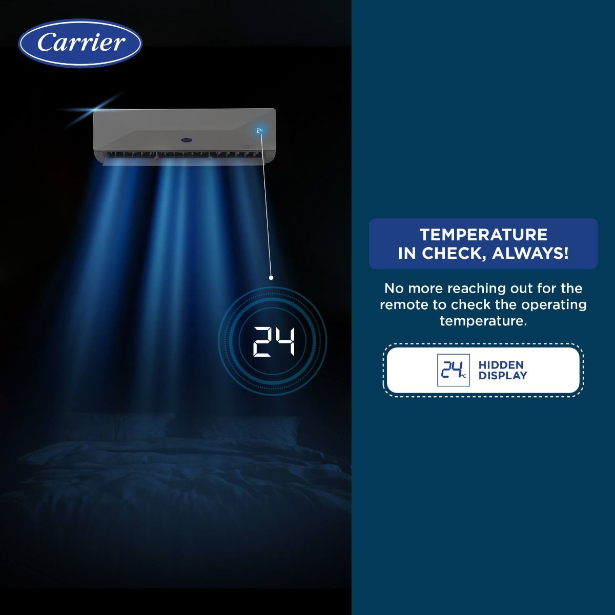 Carrier 1.5 Ton 3 Star Flexicool Inverter Split AC (Copper, Convertible 6-in-1 Cooling,Insta Cool, Xcel Edge Exi White)