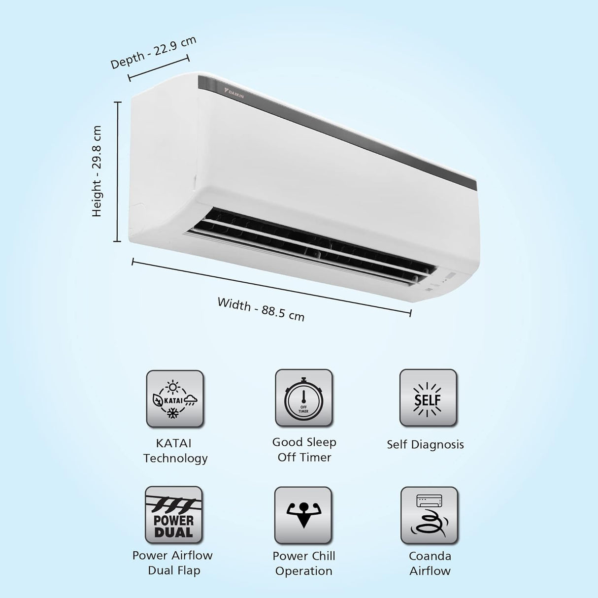 Top Air Conditioner: Daikin FTKL50UV16V 1.5 Ton 3 Star Inverter Split AC - White.