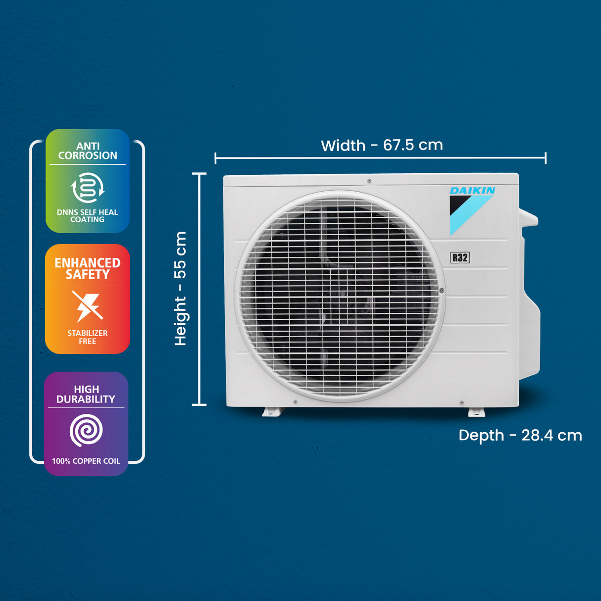 Daikin 1 Ton 3 Star Fixed Speed Split AC (Copper, PM 2.5 Filter FTL35UV16, White)