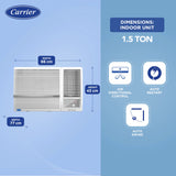 Carrier Estrella Exi 1.5 Ton 5 Star Inverter Window AC (2024 Model, Copper Condenser, Dust Filter,