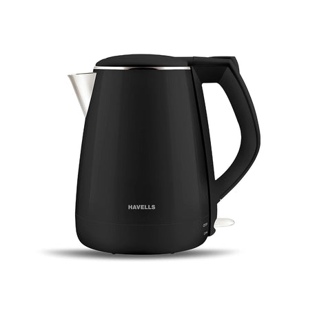 Havells 1500W Electric Kettle - 1.2L, Black, a reliable tea kettle with cool-touch technology.
