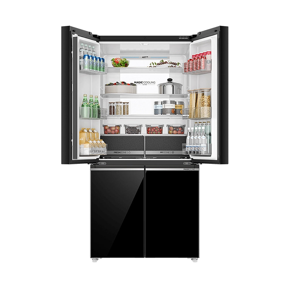 Haier 630L Black Glass 4-door Convertible Refrigerator,HRB-700KGU1